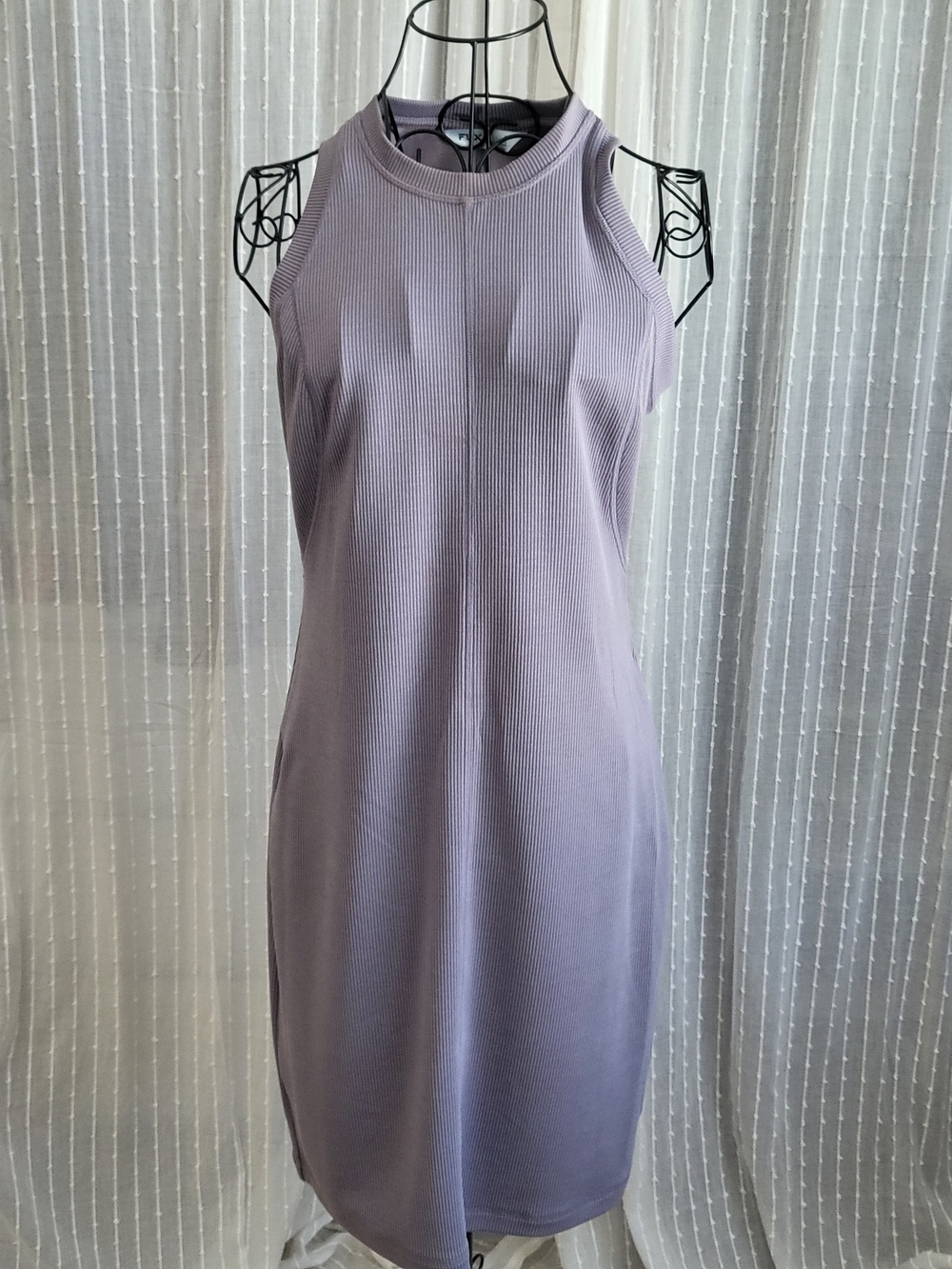 Women’s Ribbed Sleeveless Racerback Dress - Lavender